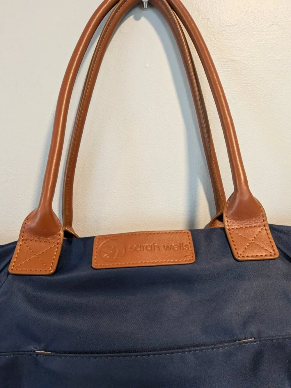 Sarah Wells Abby pumping tote bag Navy blue